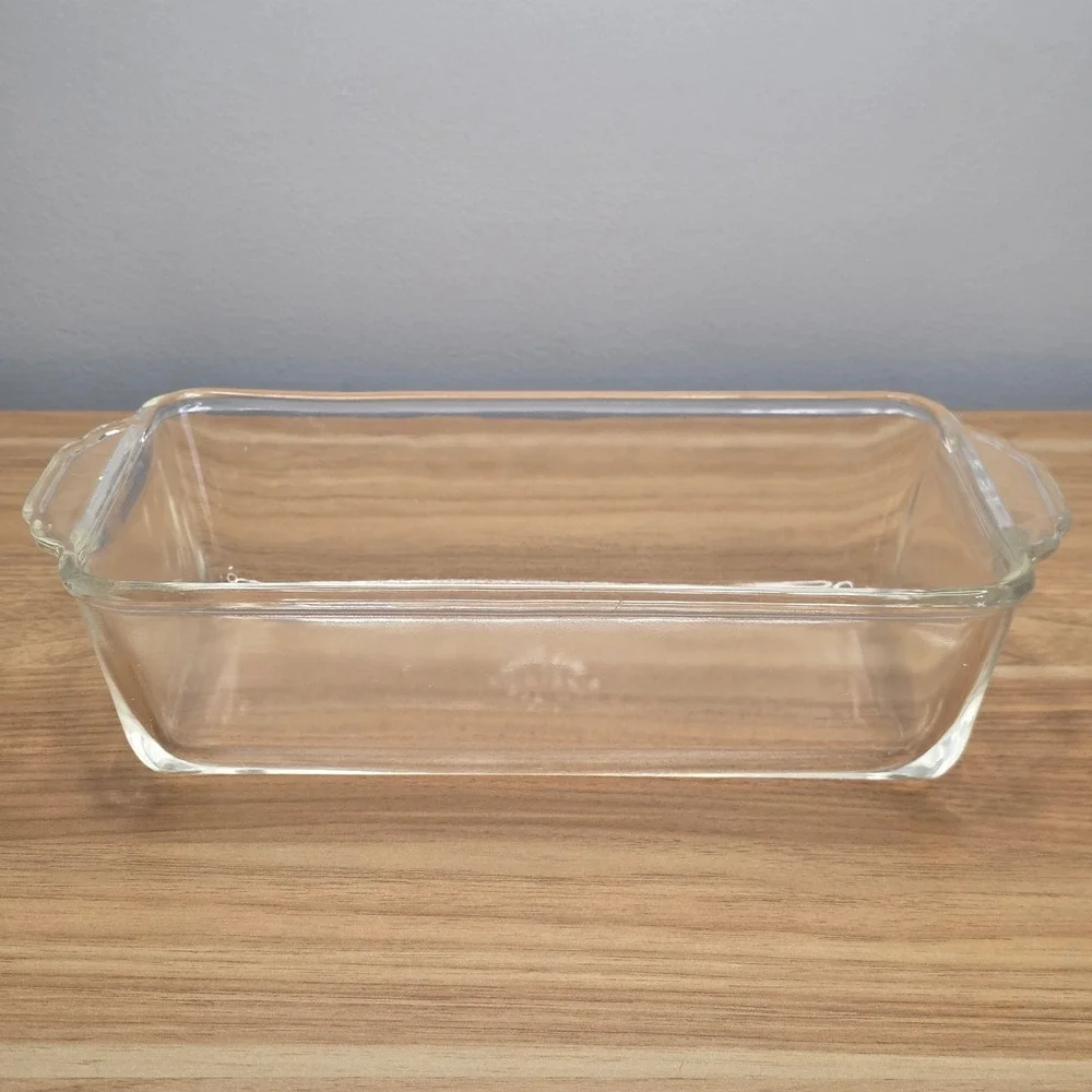 Vintage Fire King 409 Clear Glass Loaf Pan 1 Qt‎ Made in USA Rectangular Baker
